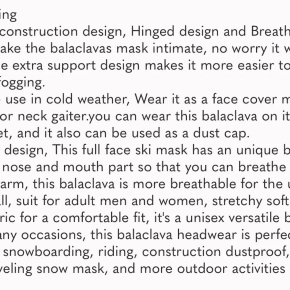 Winter Windproof Fleece Ski Mask Balaclava Headwear